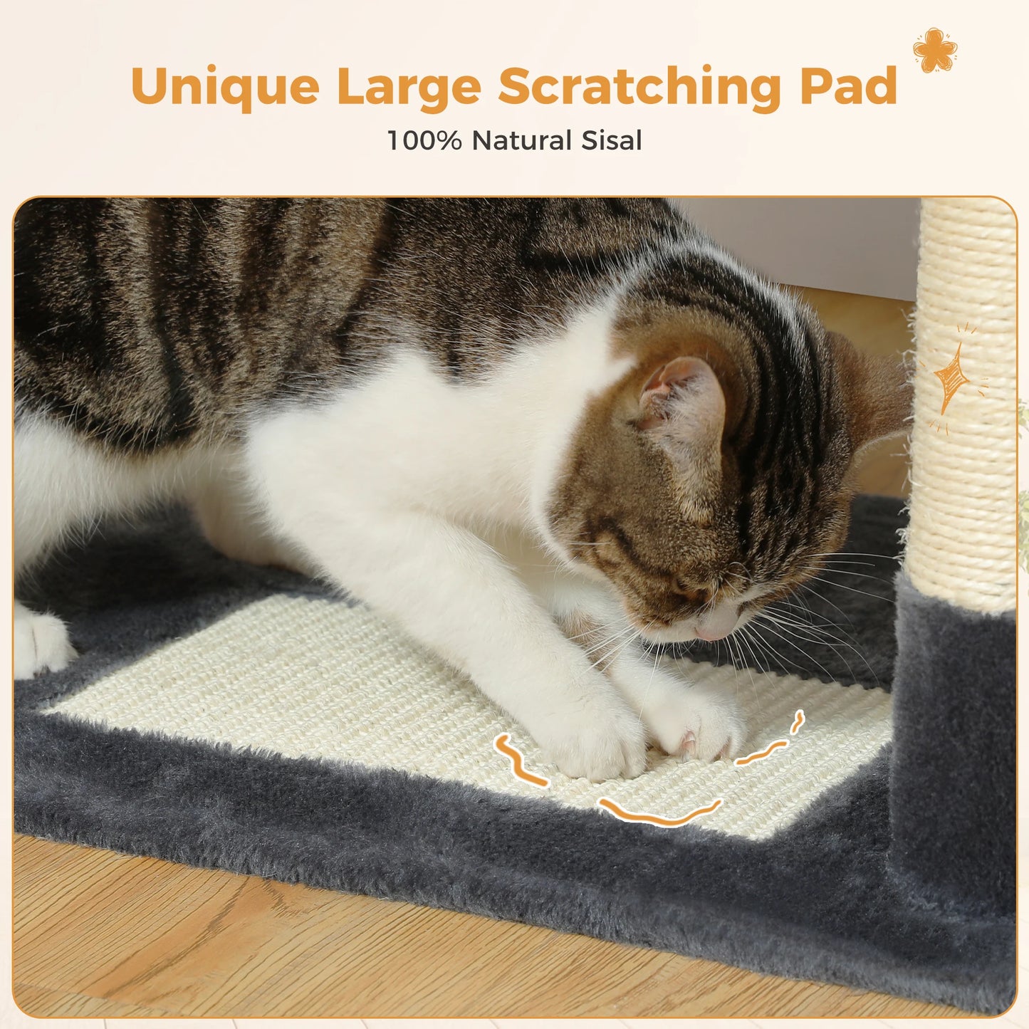 Grand arbre à chat multi-niveaux — sisal, hamac & niches