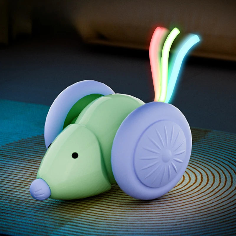 Voiture-souris électrique rechargeable — jouet interactif pour chat
