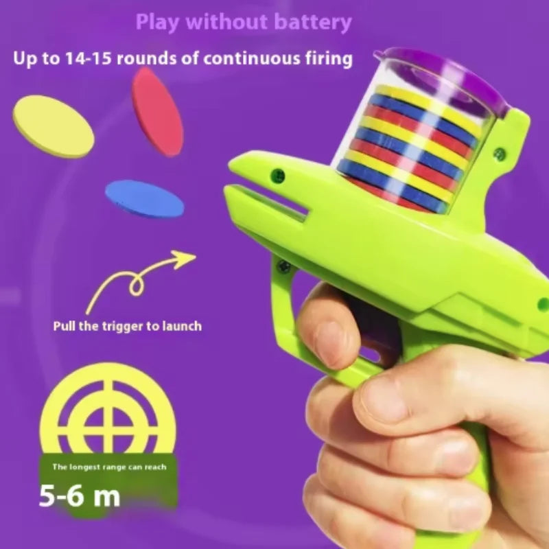 Pistolet navet + 15 frisbees en mousse pour chat