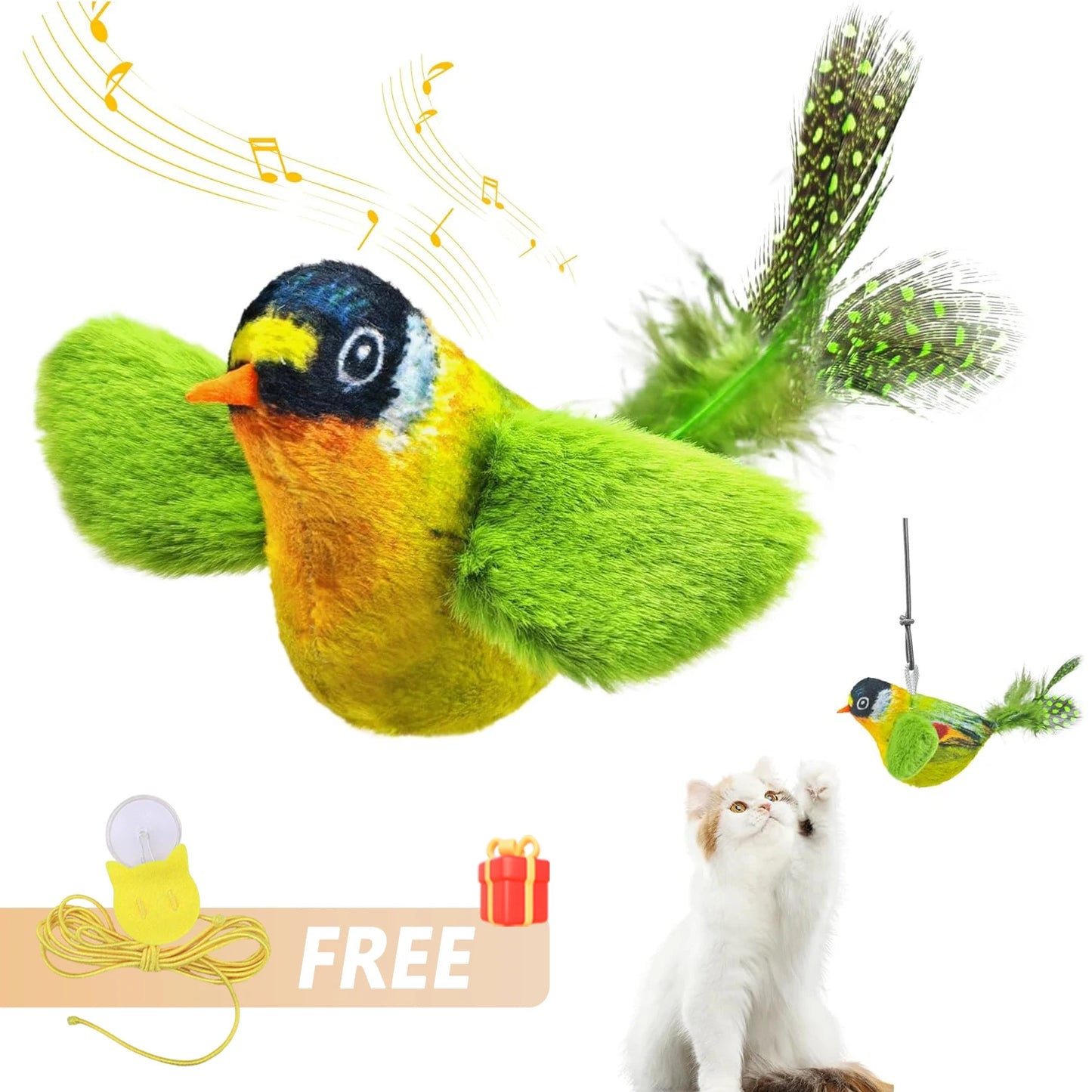 Jouet oiseau interactif à accrocher au mur