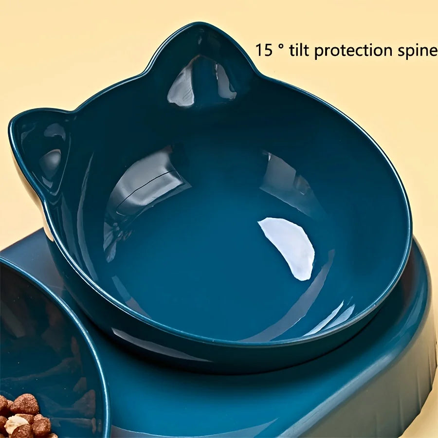 Set 3-en-1 gamelles & fontaine gravité — design oreilles de chat
