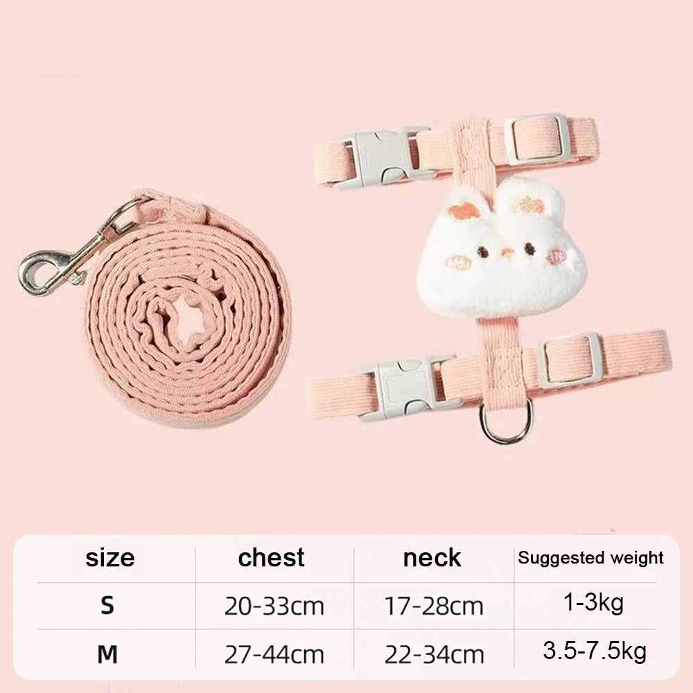 Harnais sac à dos peluche pour chat — escape-proof avec laisse