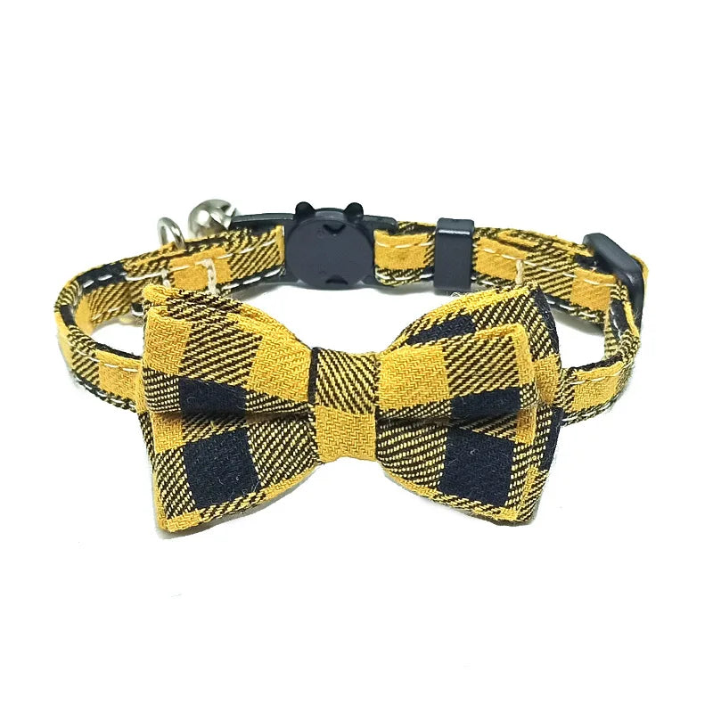Collier chat nœud papillon & grelot — breakaway sécurisé