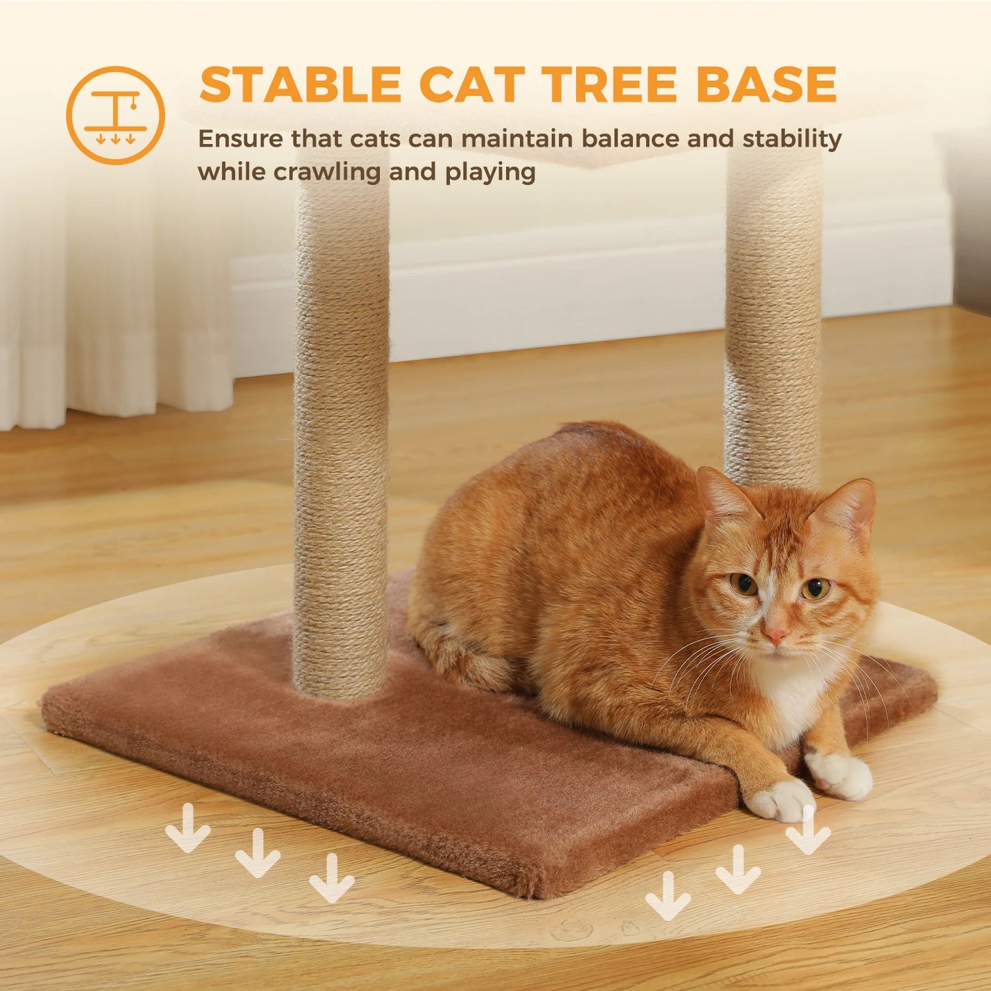 Arbre à chat 73 cm — hamac & griffoirs sisal pour chat d'intérieur