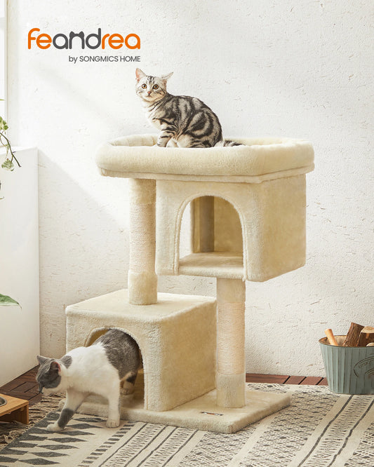 Arbre à chat Feandrea 84 cm — 2 niches et griffoir