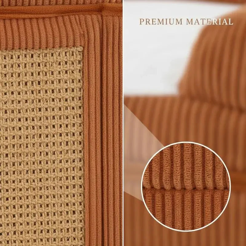 Lit caverne en sisal avec coussin doux — griffoir intégré