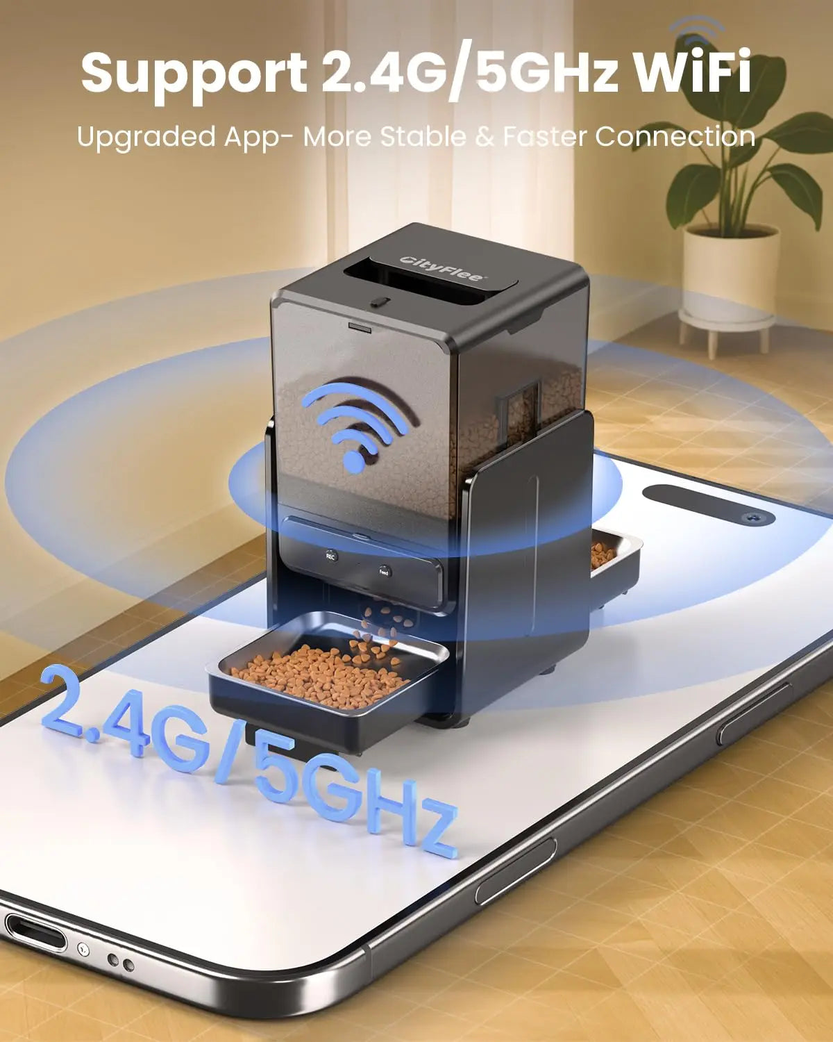 Distributeur automatique WiFi 5G double bol — 5L pour 2 chats