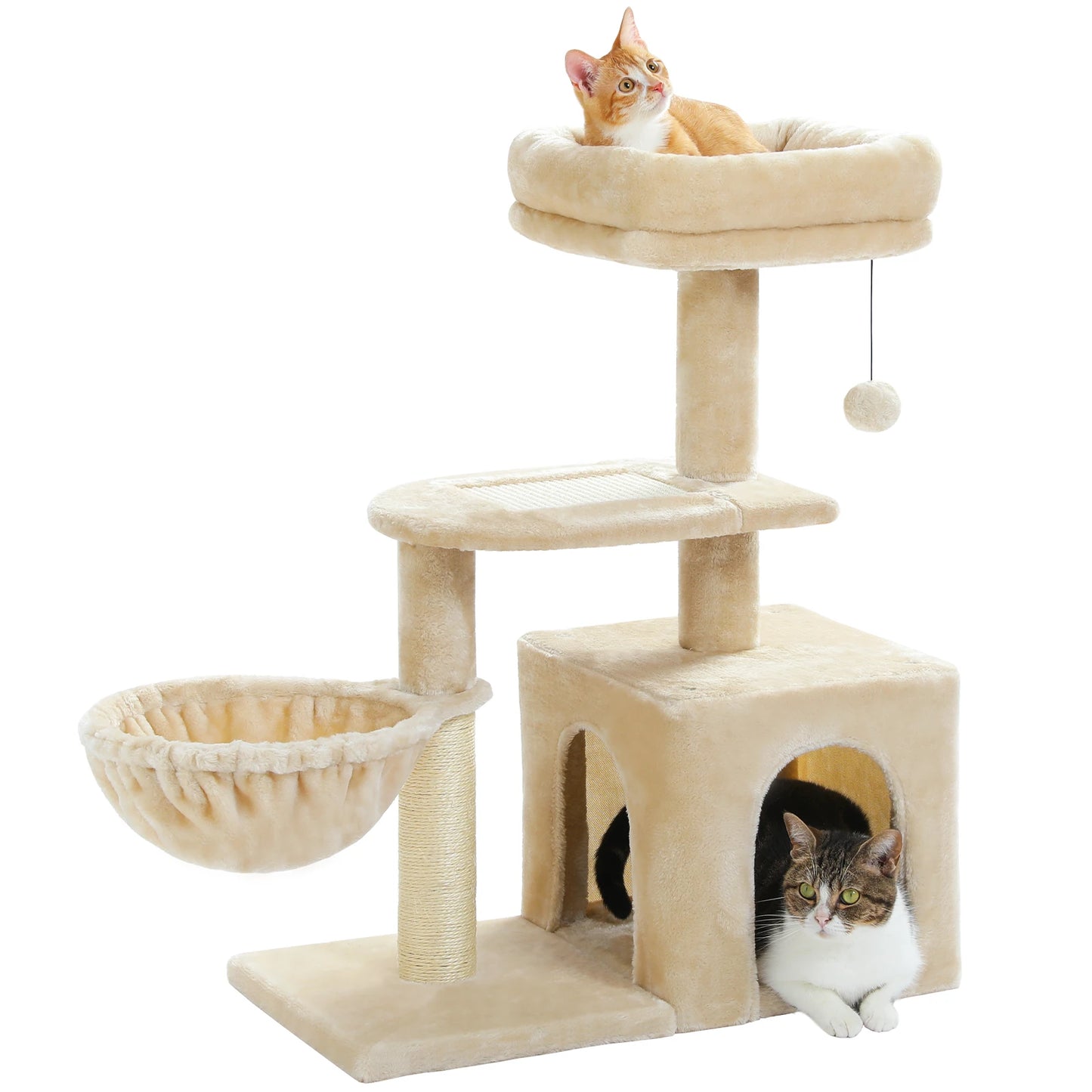 Arbre à chat 73 cm — hamac & griffoirs sisal pour chat d'intérieur