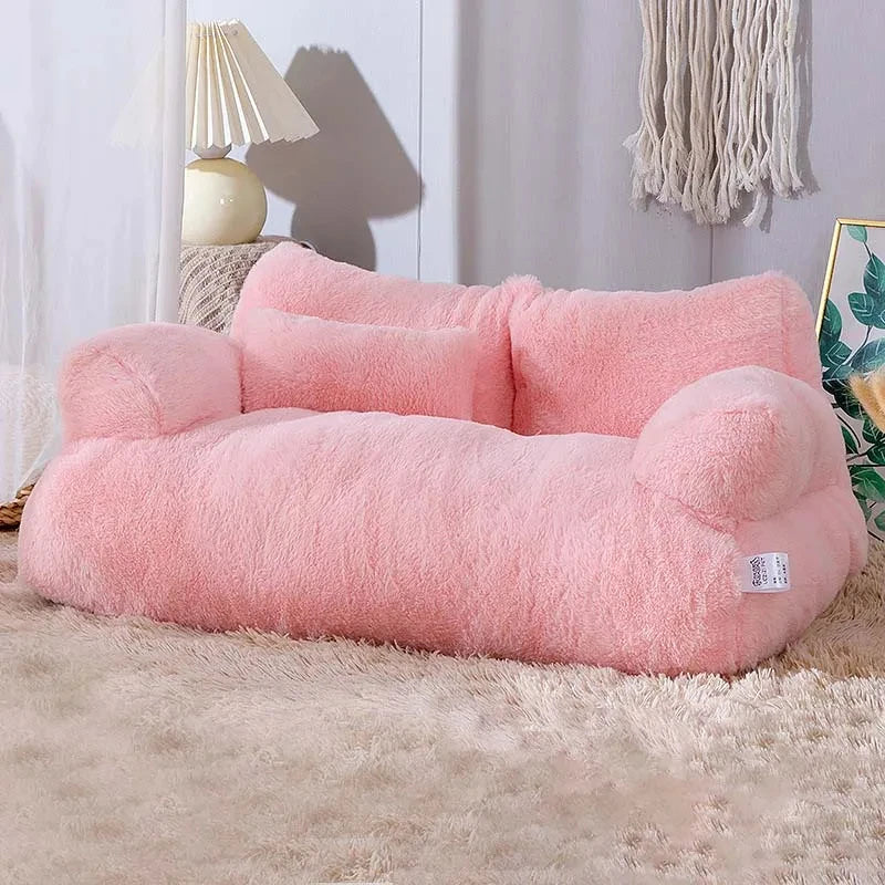 Lit sofa douillet en peluche pour chat