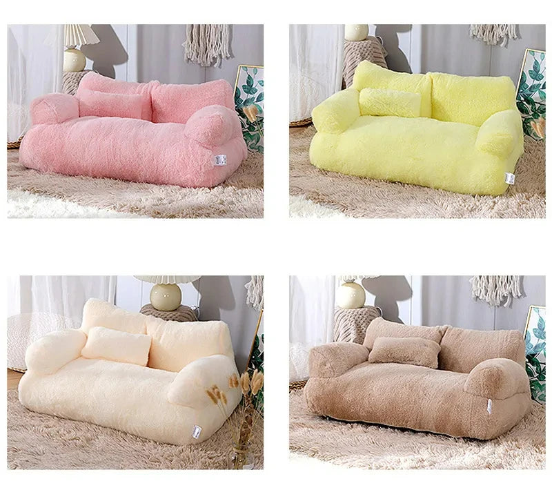 Lit sofa douillet en peluche pour chat