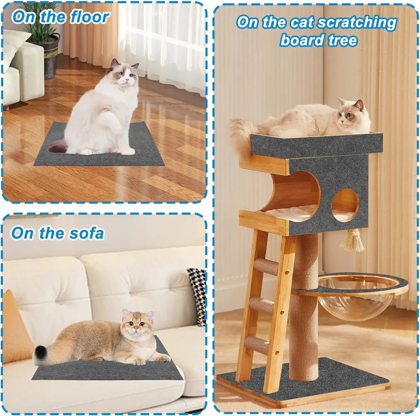 Tapis griffoir autocollant découpable — protection meubles & angles