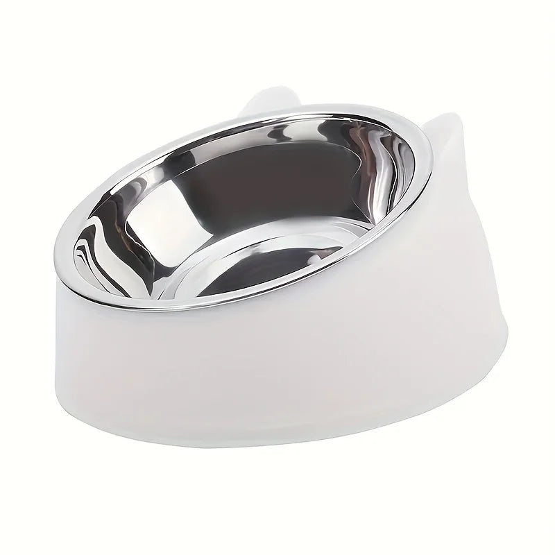 Gamelle inclinée oreilles de chat en inox — protection cervicale 400ml