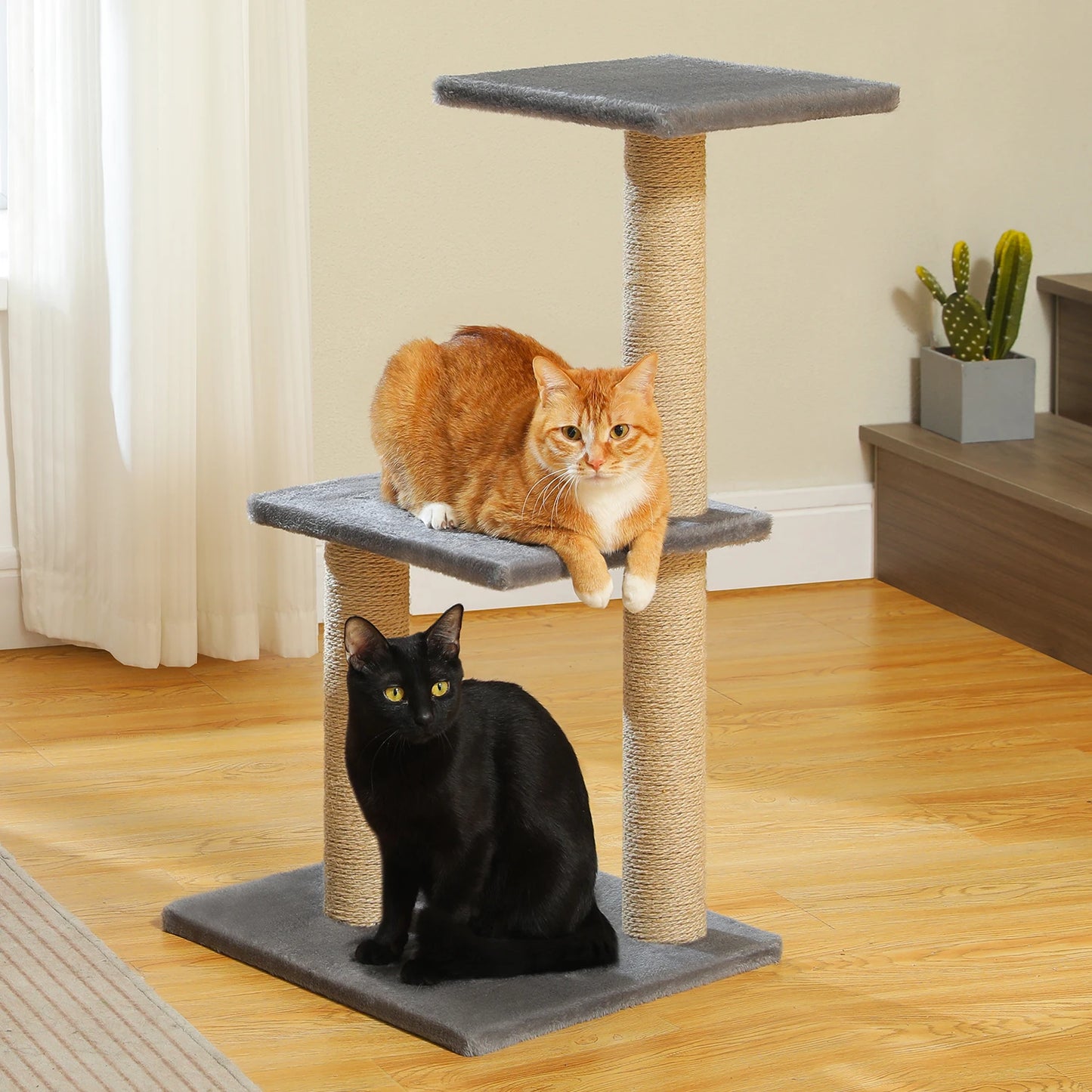 Arbre à chat 73 cm — hamac & griffoirs sisal pour chat d'intérieur