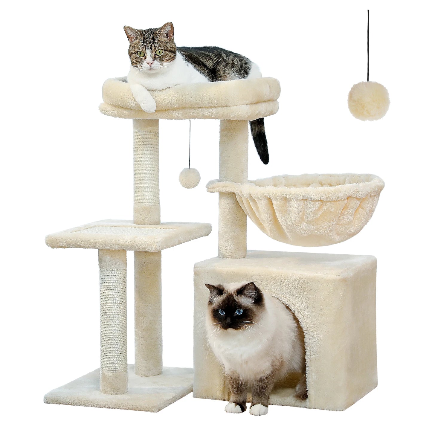 Arbre à chat 73 cm — hamac & griffoirs sisal pour chat d'intérieur