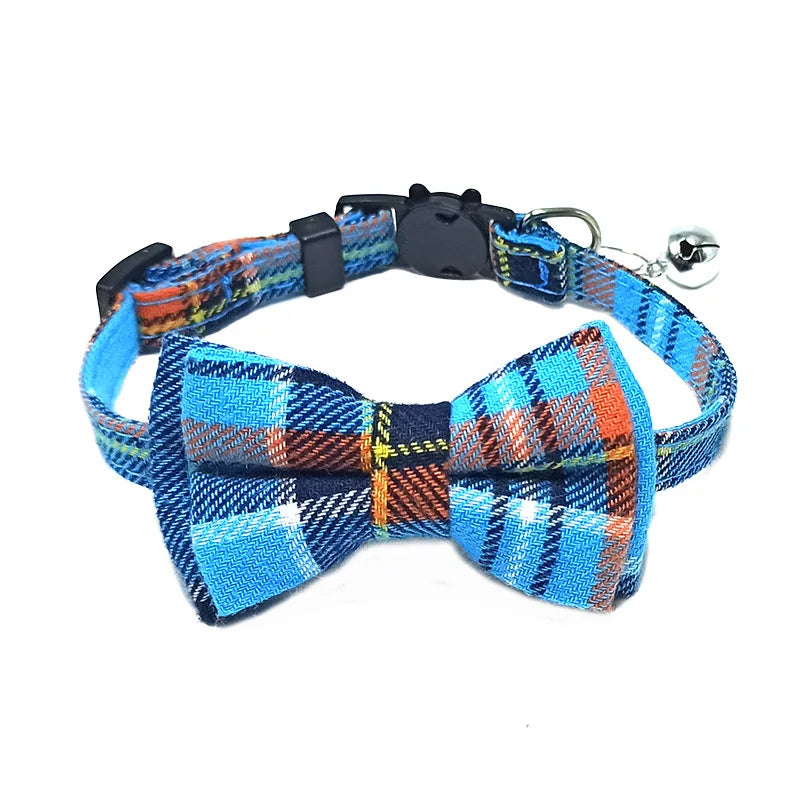 Collier chat nœud papillon & grelot — breakaway sécurisé
