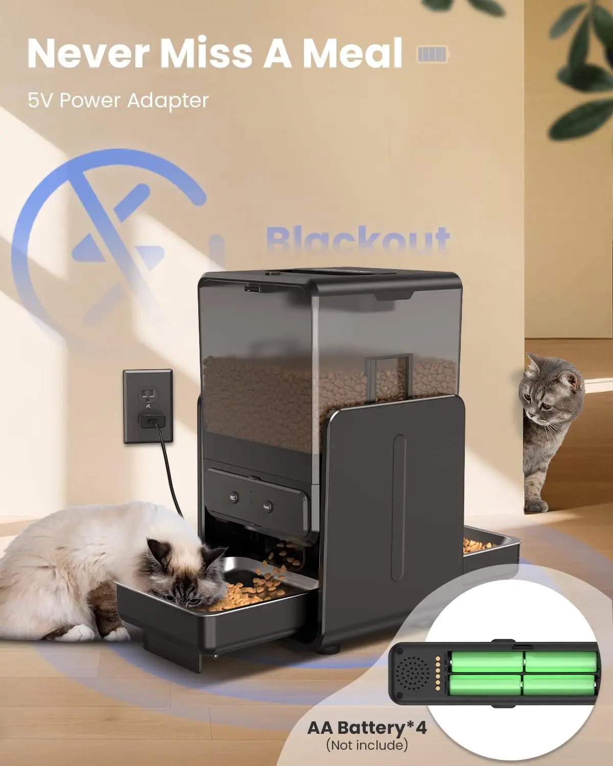 Distributeur automatique WiFi 5G double bol — 5L pour 2 chats