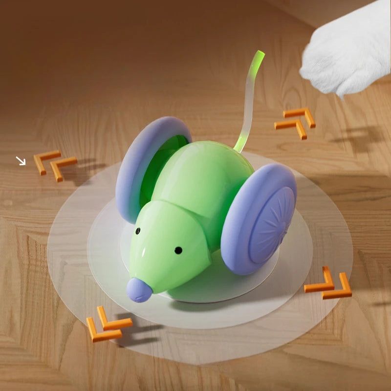 Voiture-souris électrique rechargeable — jouet interactif pour chat