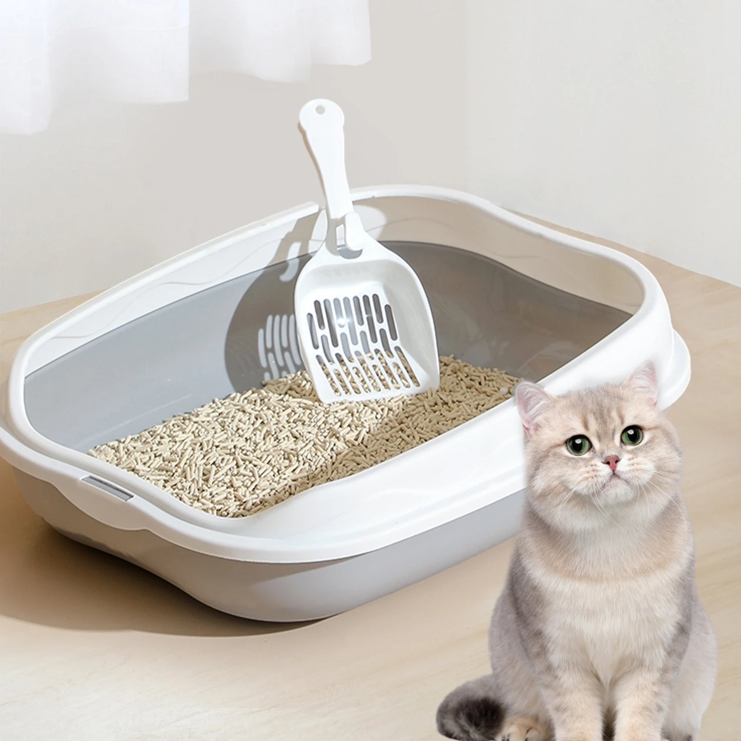 Litière portable semi-fermée — couvercle amovible pour chat et lapin