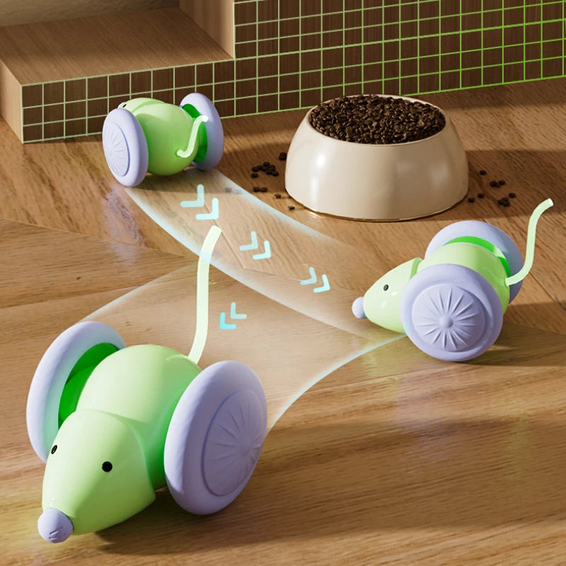 Voiture-souris électrique rechargeable — jouet interactif pour chat