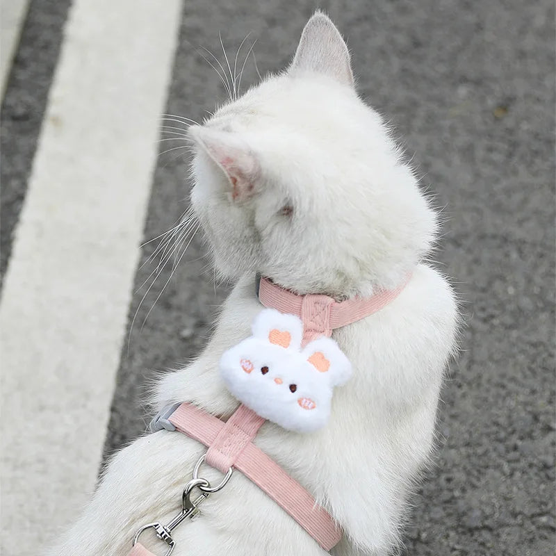 Harnais sac à dos peluche pour chat — escape-proof avec laisse