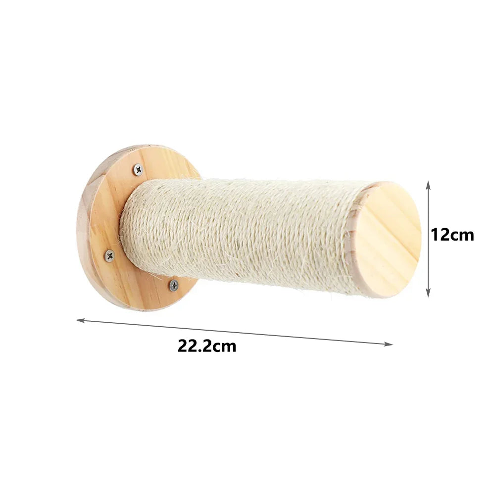 Étagères murales en bois pour chat — griffoir sisal modulable
