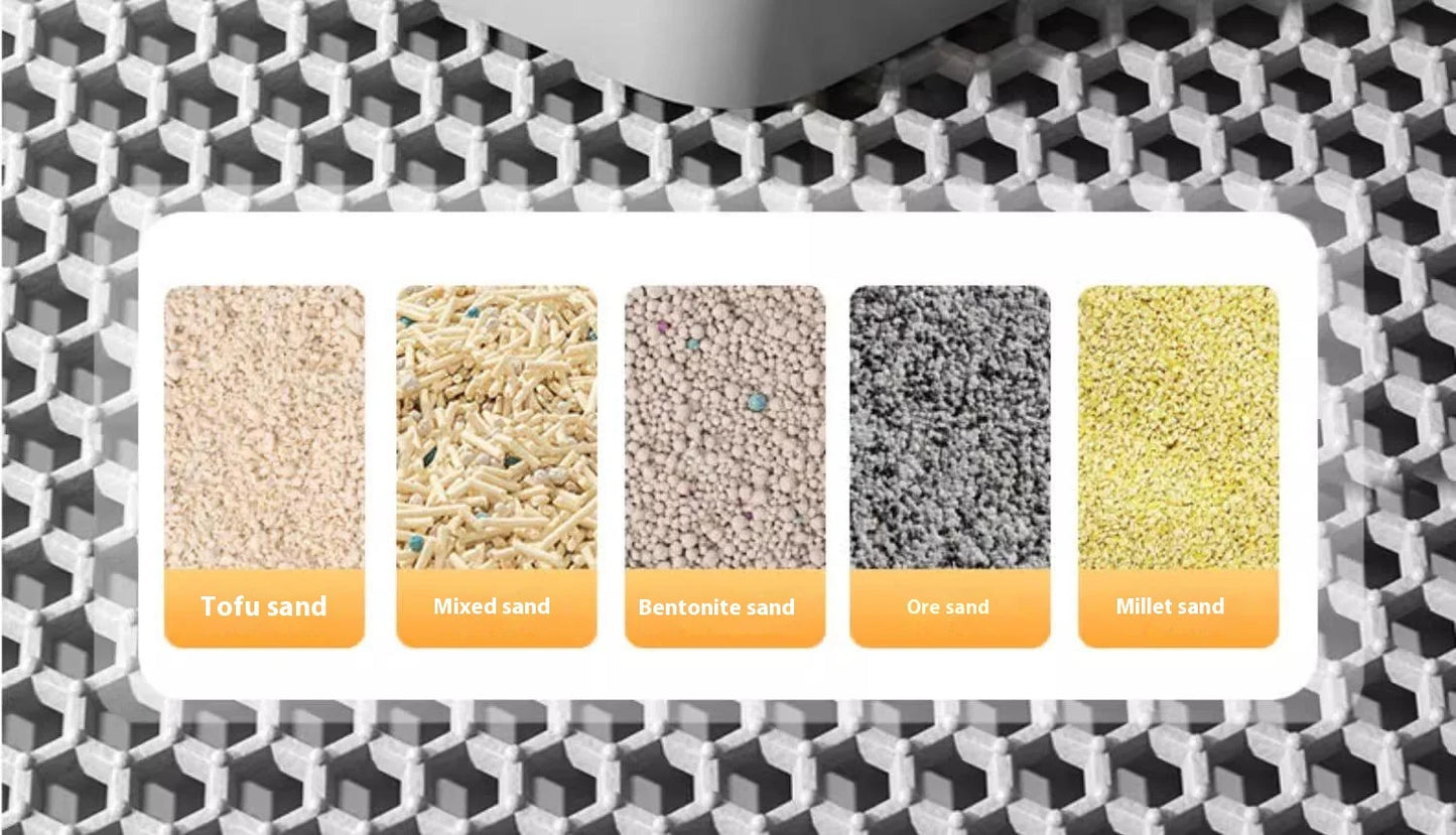 Tapis de litière double couche imperméable — anti-débordement pour chat