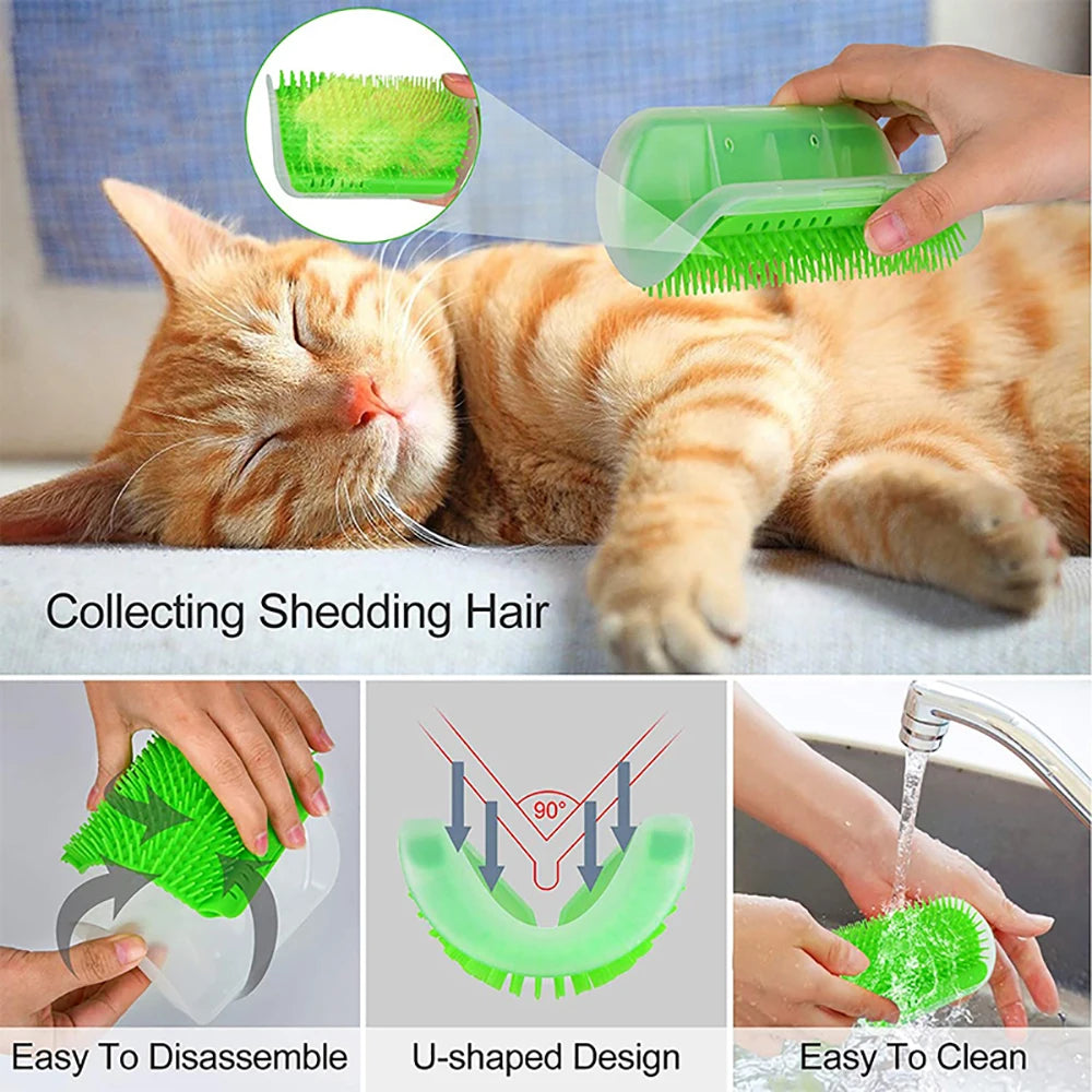 Brosse d'angle auto-massage pour chat