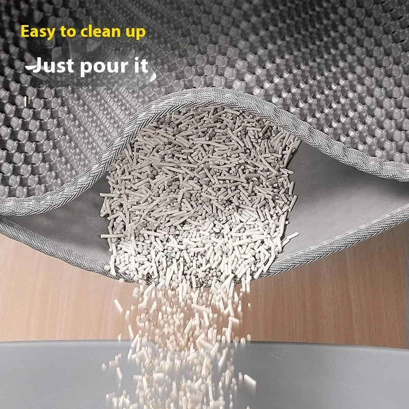Tapis de litière double couche imperméable — anti-débordement pour chat