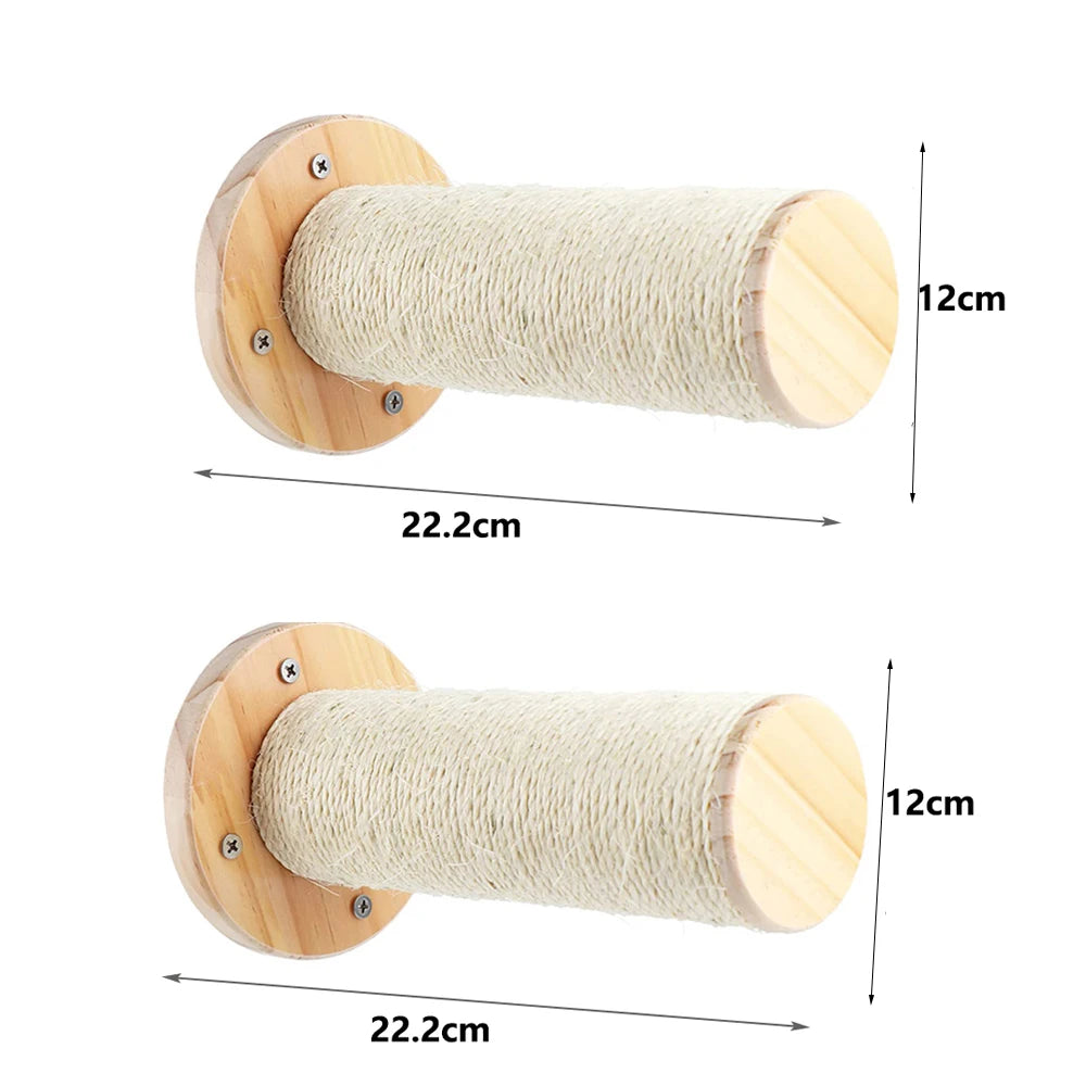 Étagères murales en bois pour chat — griffoir sisal modulable
