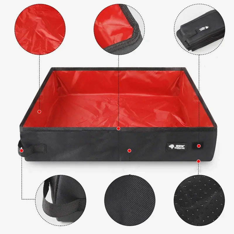 Litière pliable de voyage imperméable — nylon compact
