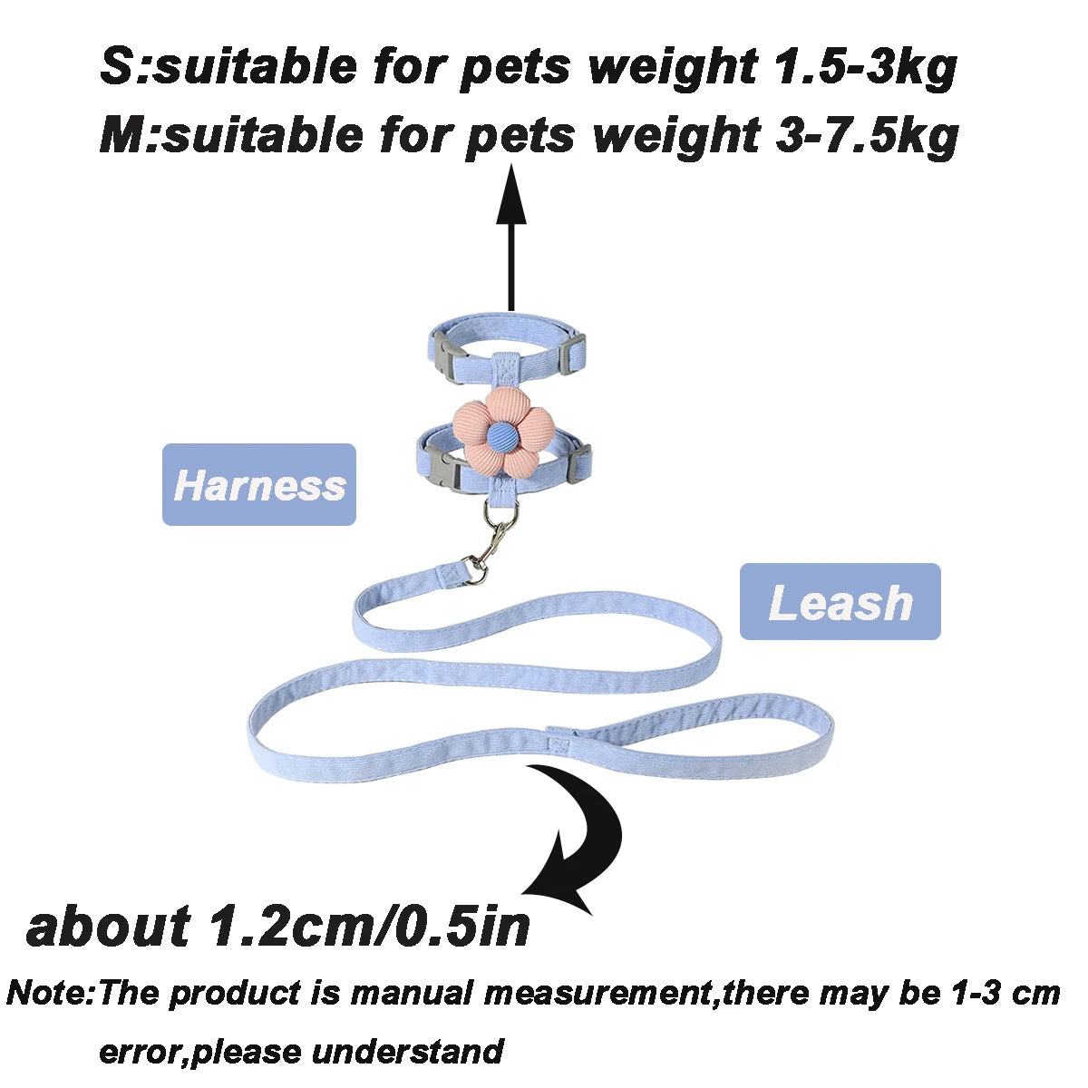 Kit harnais et laisse assortis pour chat