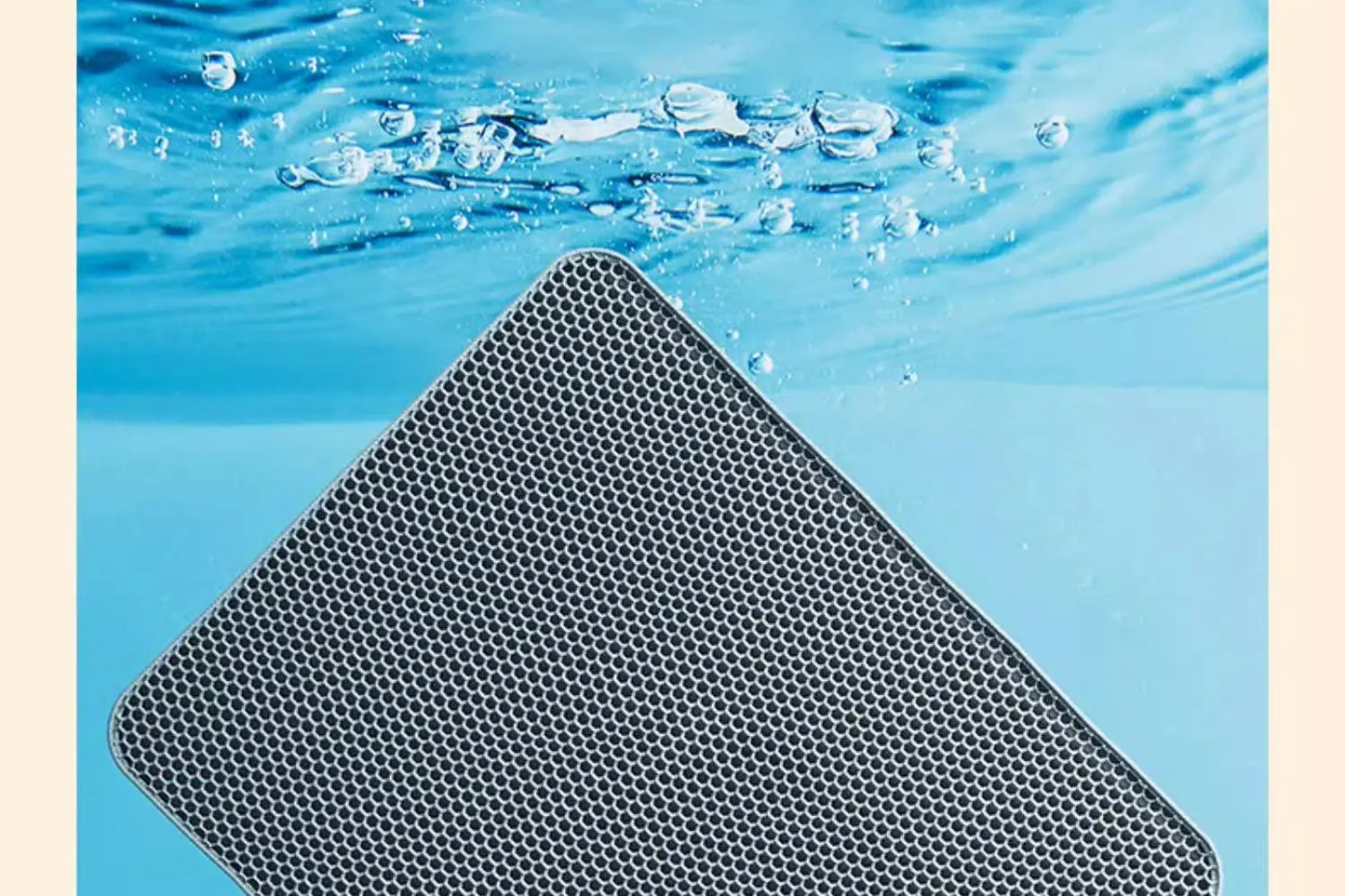 Tapis de litière double couche imperméable — anti-débordement pour chat