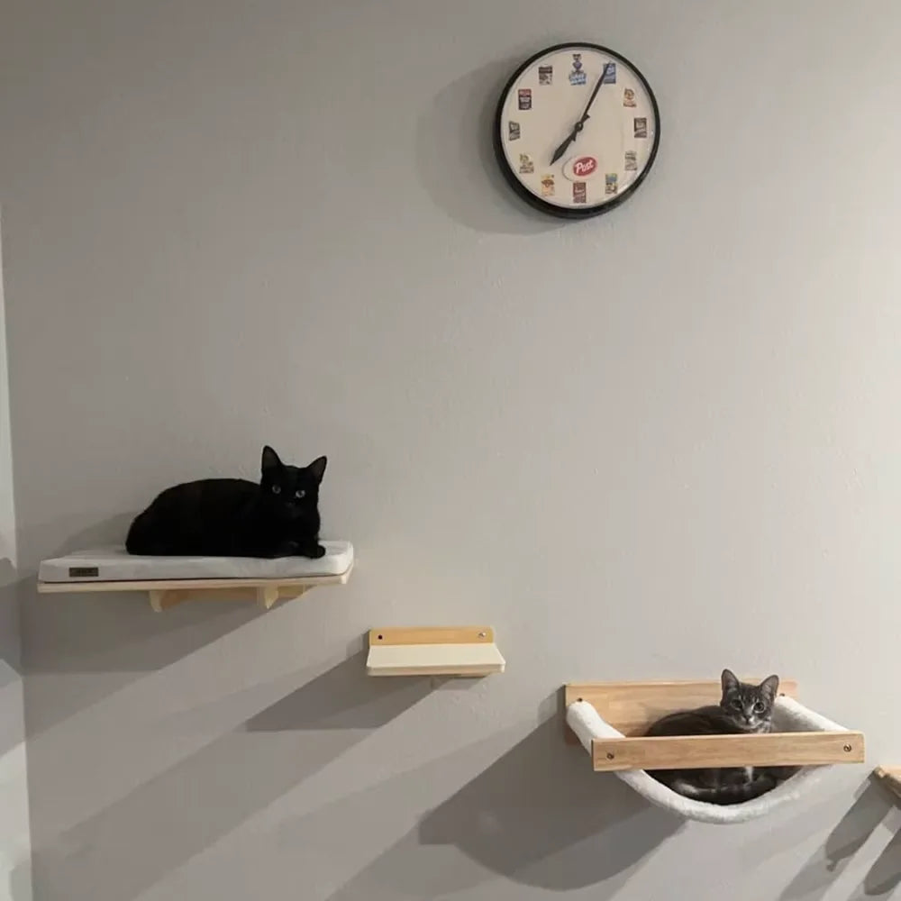Étagères murales en bois pour chat — griffoir sisal modulable