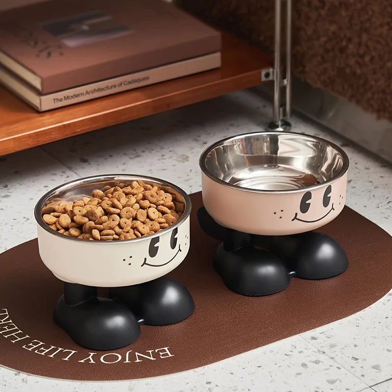 Gamelle surélevée en inox anti-débordement — pour chats et chiens