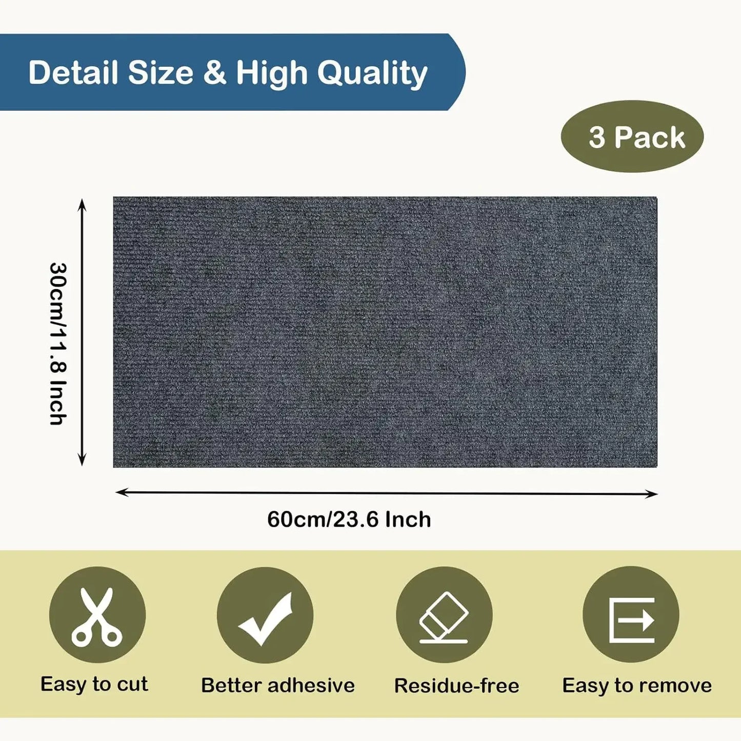 Tapis griffoir autocollant découpable — protection meubles & angles